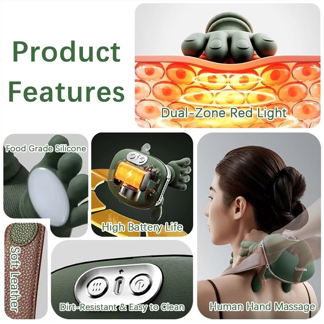 Neck Shoulder Massager With Heat Massagers Deep Tissue 4D Kneading 3 Speed — image 9