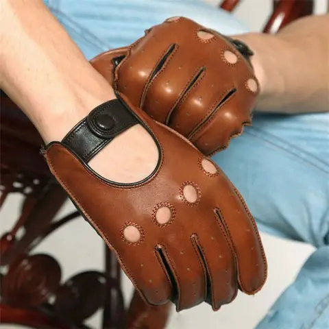 Men's Driving Leather Touch Screen Gloves