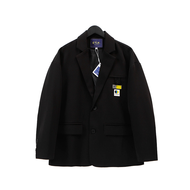 Retro Niche Label Suit Jacket Male Street Loose Casual Couple Shirt