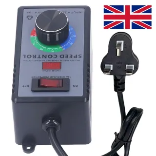 Motor Speed Controller S Witch AC 220V-240V Real-time Voltage Display UK Plug