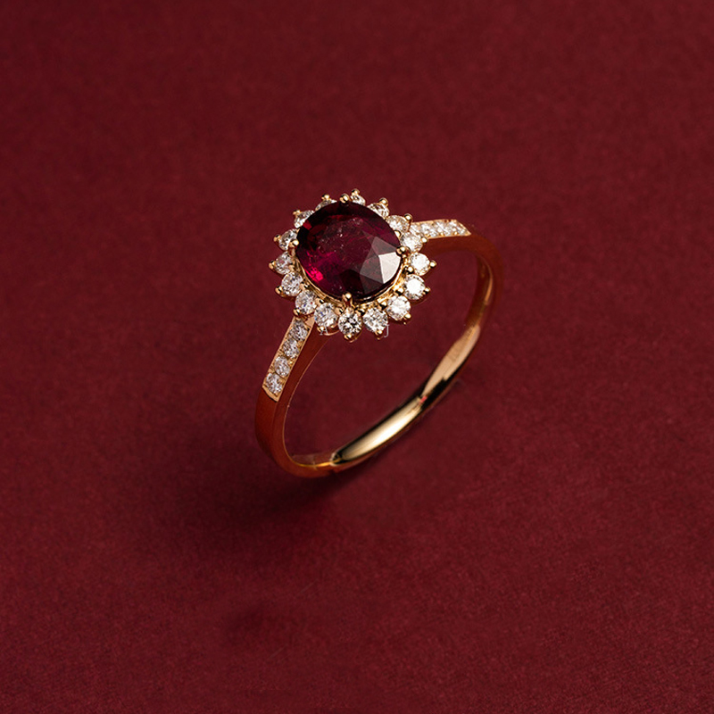 Title 4, Silver-plated 18K Gold Vintage Ruby Ring For Women