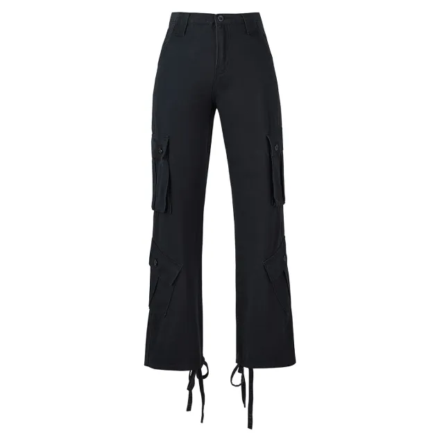 Women's Multi pocket Belt Casual Workwear Jeans Black - Shop at LoveMi