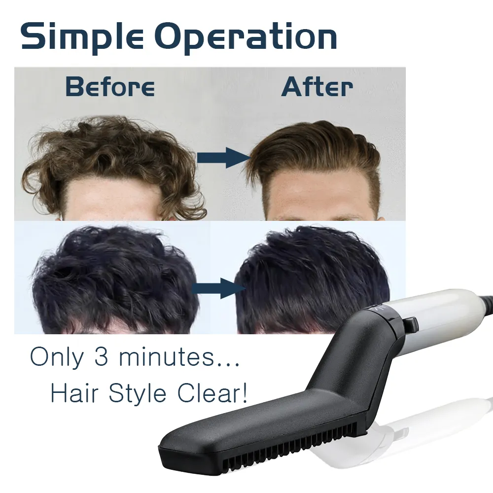 Electric Hair Straightener Brush,Men Quick Beard Straightener Styler Comb,Hair Straightening,Curly Hair Straightening Comb,Side Hair Detangling,Multifunctional Hair Curling Curler – image 7