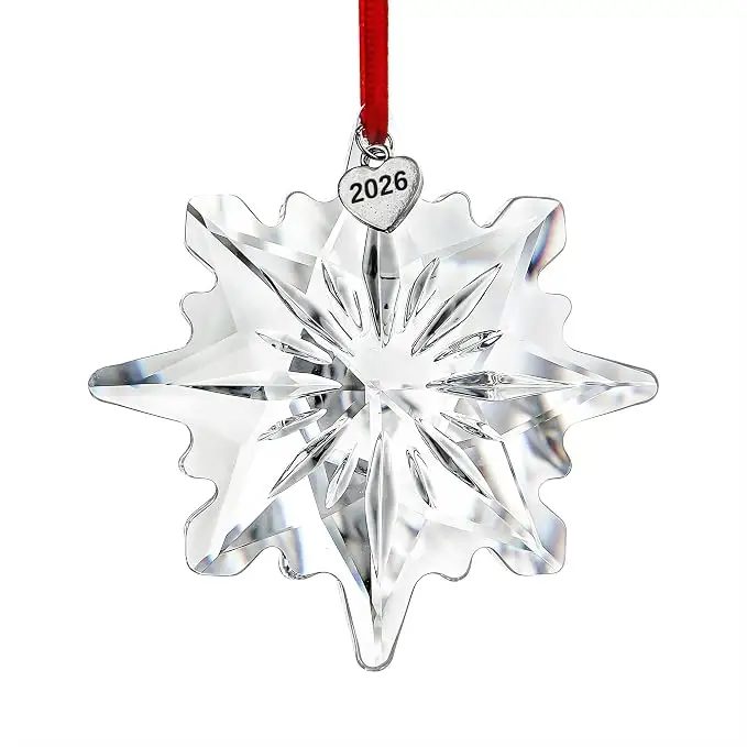 2026 Crystal Snowflake Suncatcher, Faceted Christmas Hanging