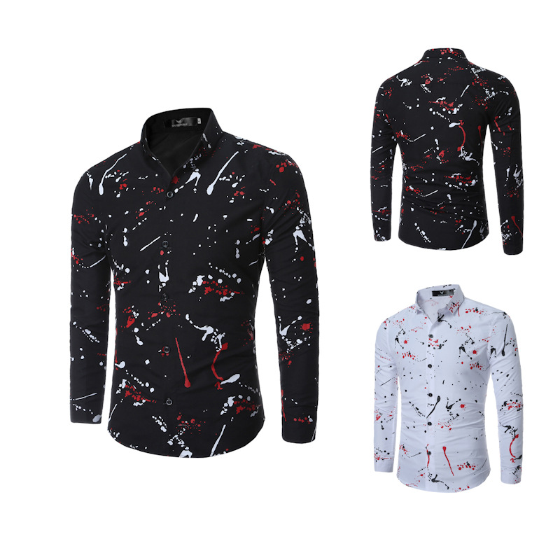 Men's Fashion Casual Ink Painting Shirt