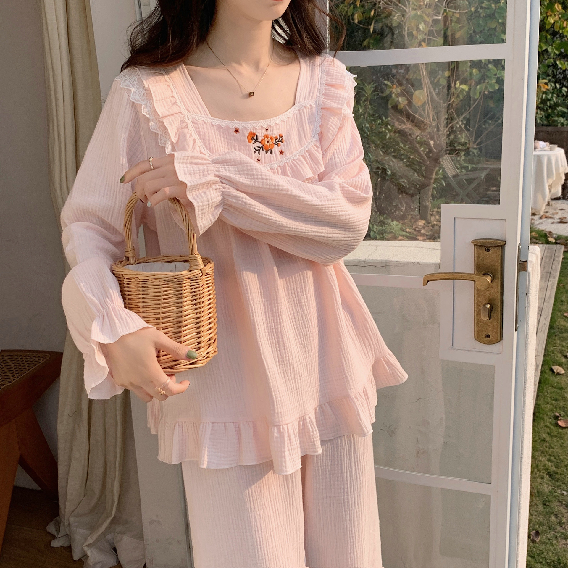 Title 7, Japanese Pastoral Long-sleeved Pajamas Women