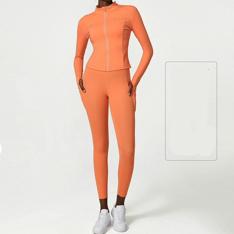 Nude Yoga Wear Jacket Pants Set