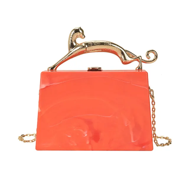 Acrylic Box Bag Candy Coloured Girl Orange - Shop at LoveMi