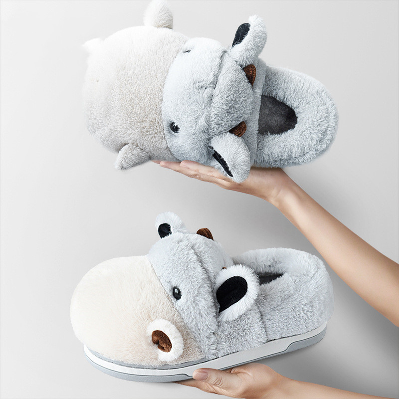 Boys Cotton Slippers Cute Bag With Winter Warm Indoor Non-slip Home Furnishing