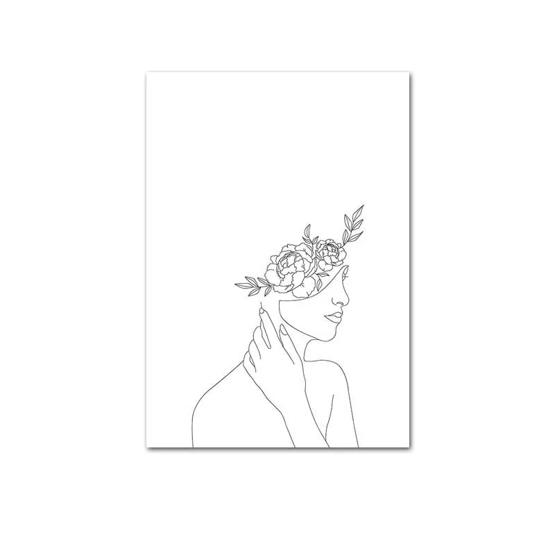 Abstract Botanical Canvas Drawing Style Home Decor – image 2