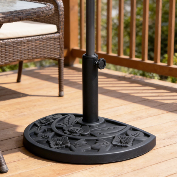 20 Lbs Black Half Round Rose Pattern Outdoor Patio Umbrella Base Umbrella Stand For Patio, Yard, Garden, Poolside  Shipment From Walmart — foto 5
