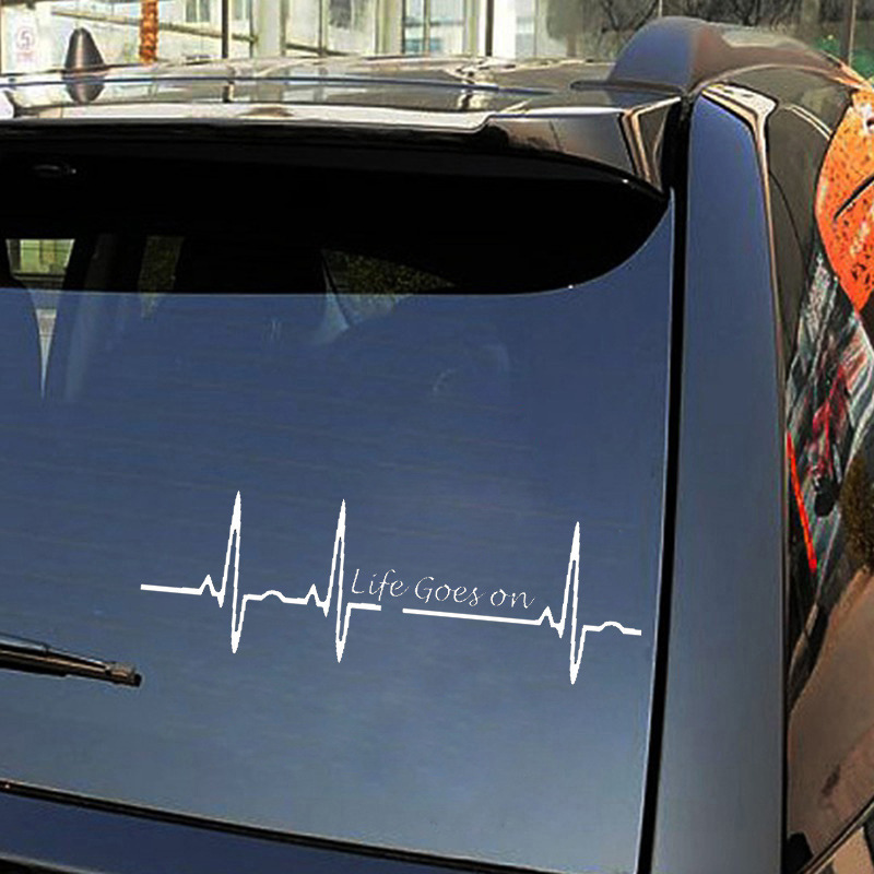 Reflective Car Stickers Love Life Heartbeat Track Body Stickers