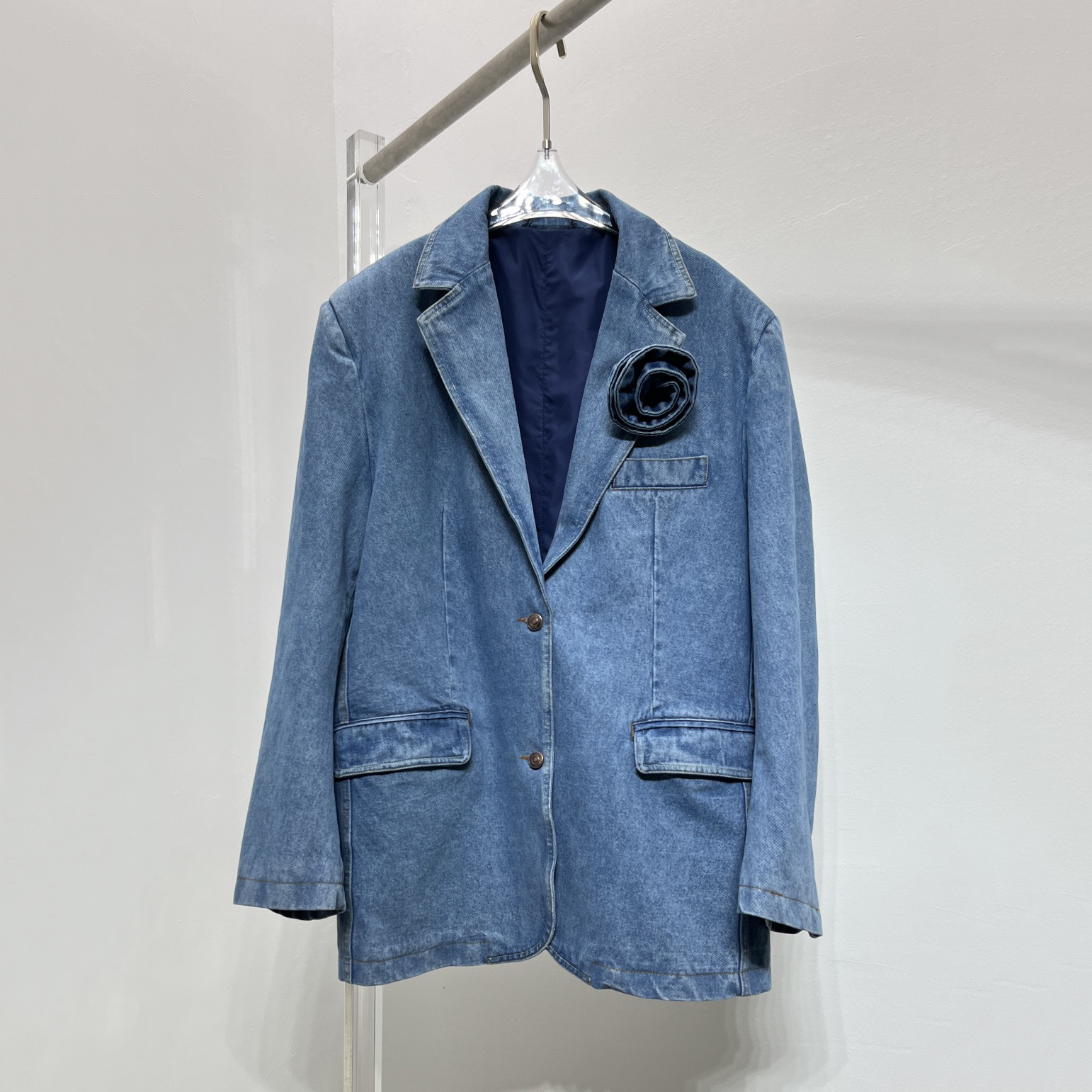 Title 7, Gilet con reggicalze in denim vecchio lavato