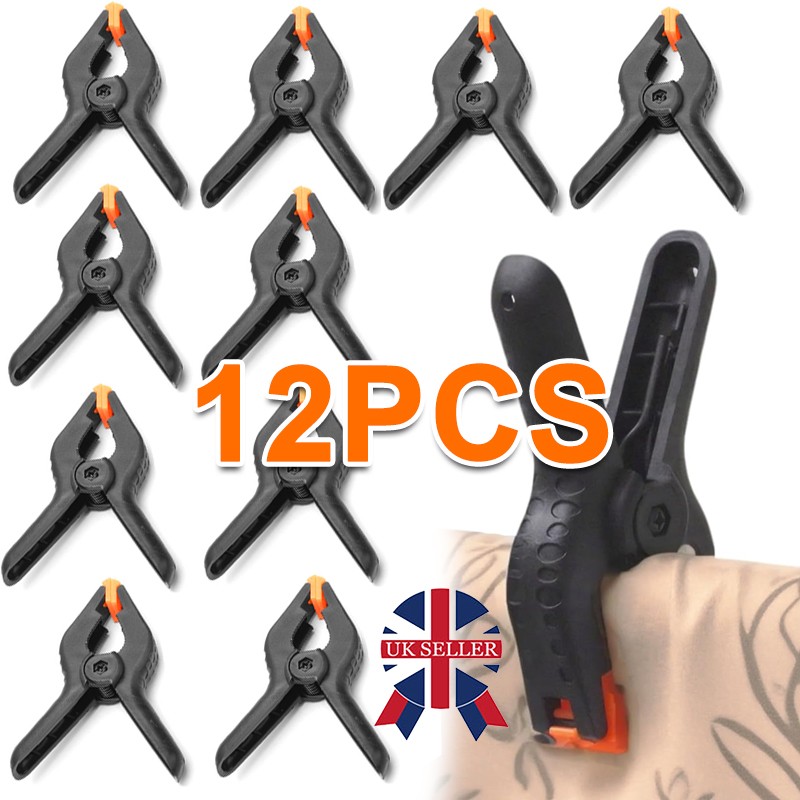 12X Large Spring Clamps 6 Set Heavy Duty Market Tarpaulin Quick Grip Clips UK — image 8