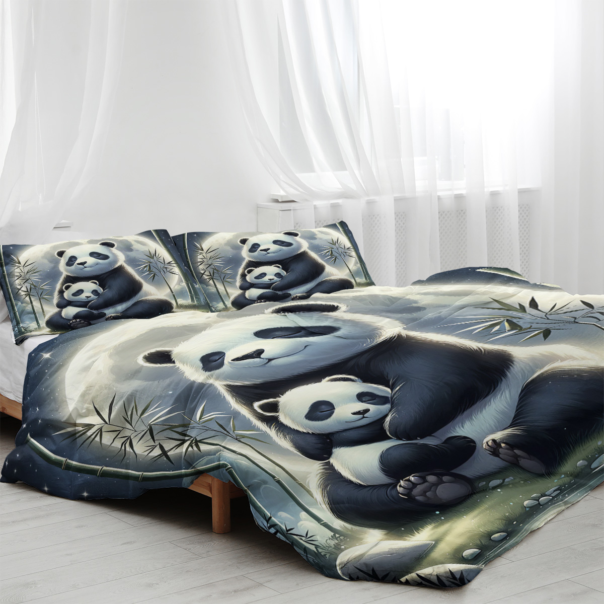 Panda Bedding Set For Boys Girls Cute Panda Duvet Cover Set Kids Cartoon Animal... 3