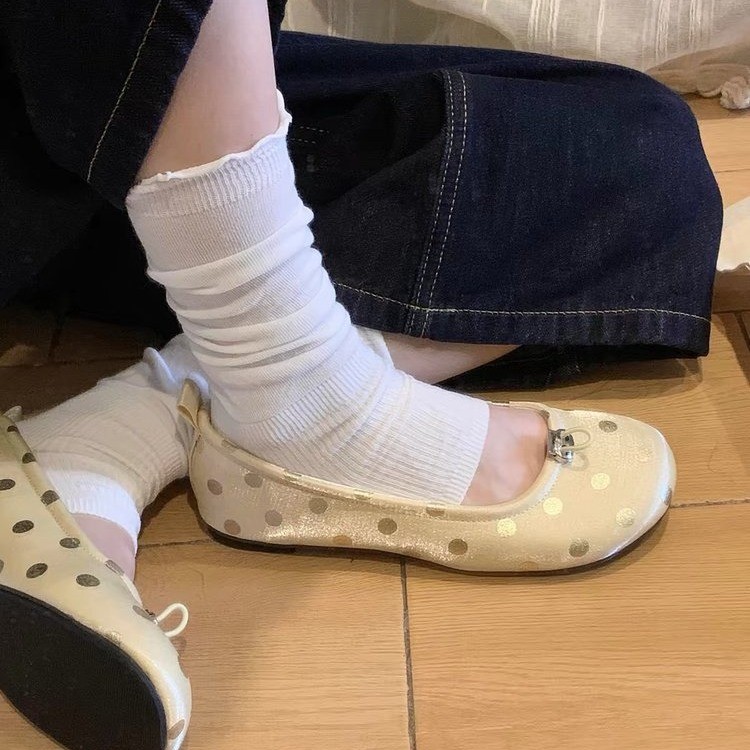 Women French Polka Dot Low Cut Flats, 2026 New Summer Soft Sole Ballet Shoes, Comfortable Versatile Daily Work Shoes — view 6