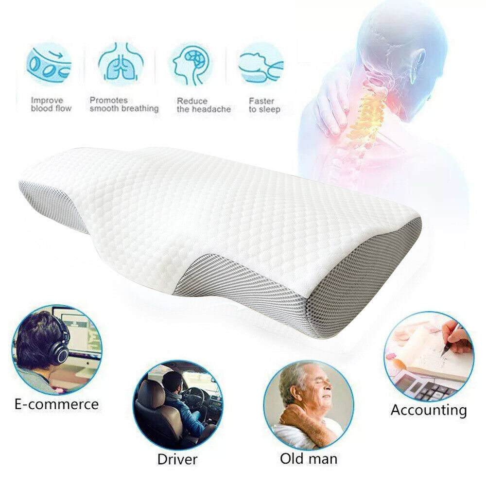 Contour Memory Foam Pillow For Neck Shoulder Pain Relief Sleeping Side Sleeper