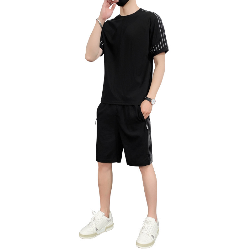 Men's Short Sleeve T-Shirt Ice Silk Sports Suit