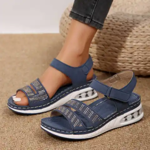 Summer Rhinestone Wedges Sandals Casual Sports Air Cushion Bottom