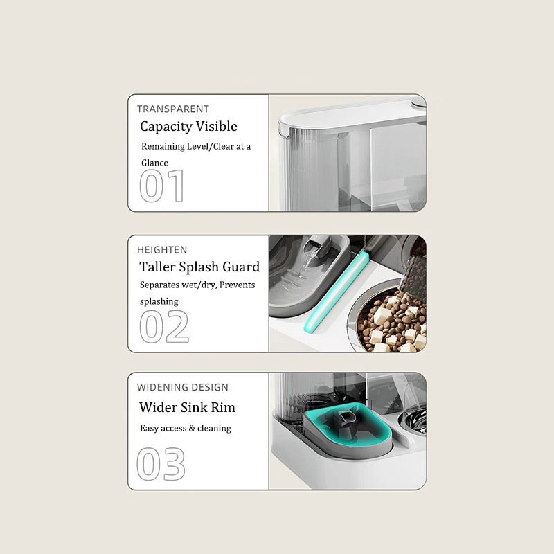 2 In 1 Automatic Cat Feeder Water Dispenser Dry Wet Pet Dog Puppy Food Dispenser — foto 12
