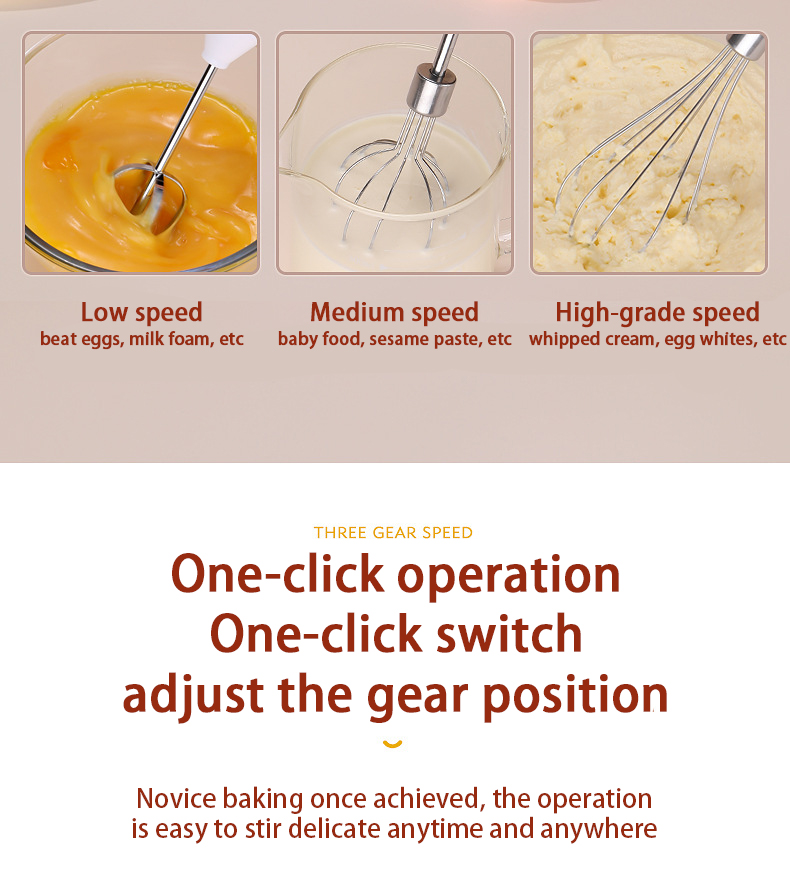 Hand-held Electric Whisk Household Baking Cake Egg White Whisk Small Straight Handle Whisk Wireless Whisk — foto 10