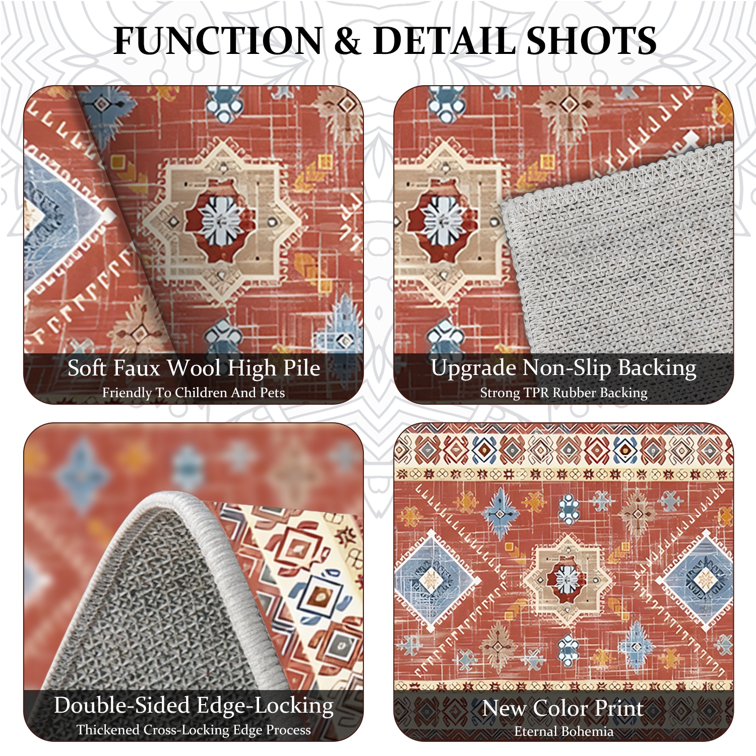 Boho Kitchen Rugs Sets 4 Piece With Runner Floral Kitchen Floor Mat Carpet Farmhouse Kitchen Rugs And Mats Non Skid Washable Runner Rug For Kitchen Floor Sink 8