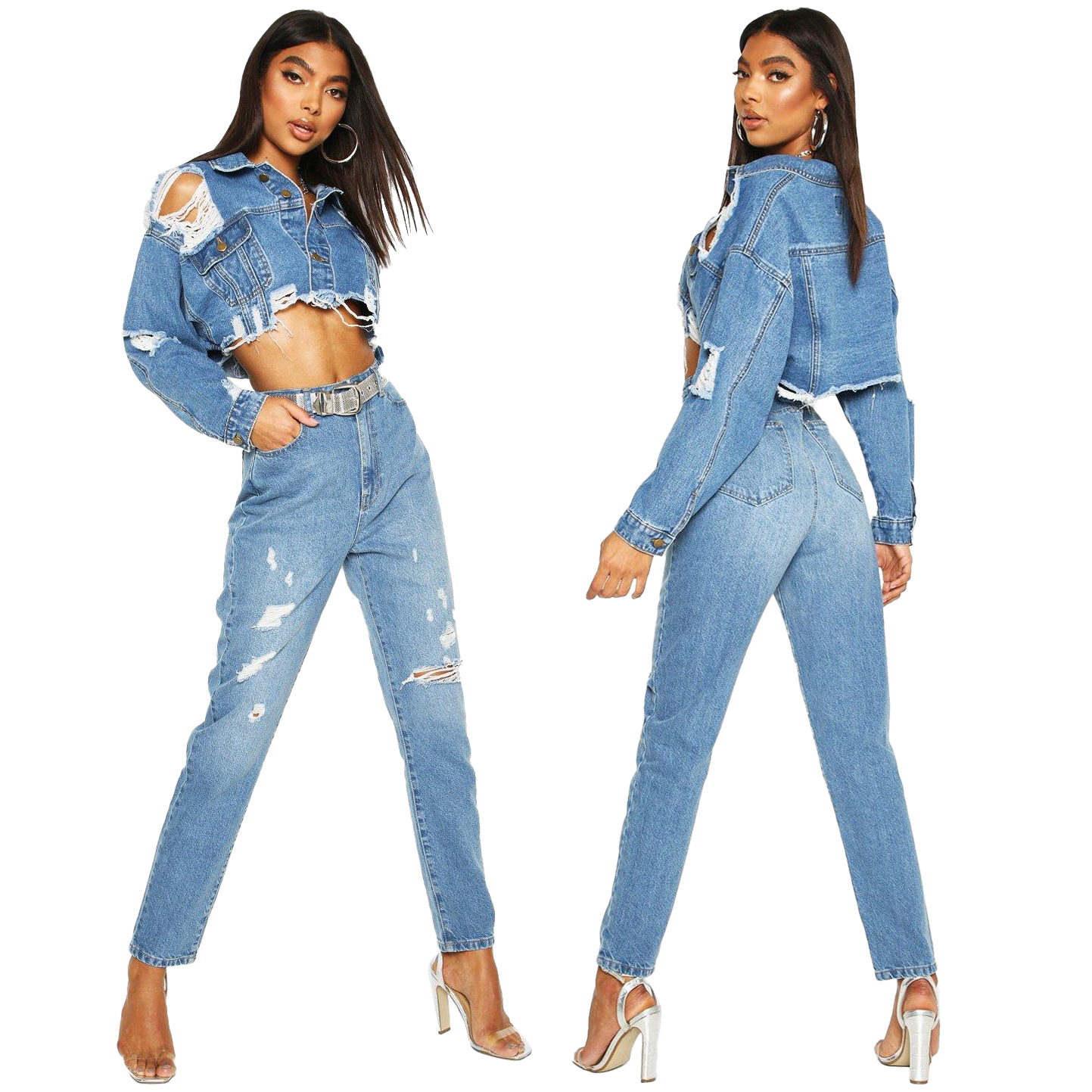 Women's Jacket Cropped Denim Top