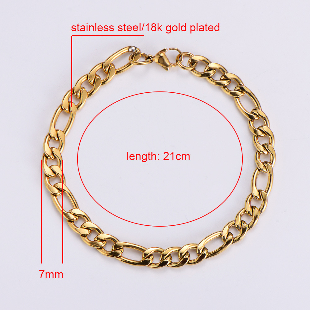 Stainless Steel Electroplated 18k Gold Bracelet