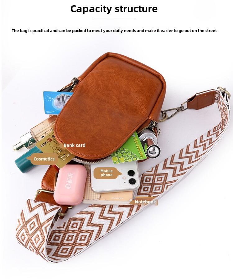 Women Chest Bag Sling Bag, Guitar Strap Small Crossbody Pu Leather Satchel Daypack