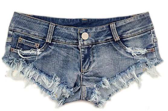 Title 2, Dames denim shorts met lage taille en scheuren,...