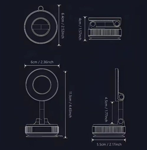 2026 NEW CAR Phone Magnetic Stand Multi Functional Vacuum Adsorption Stretching And Folding 360 Rotate Navigation Stand