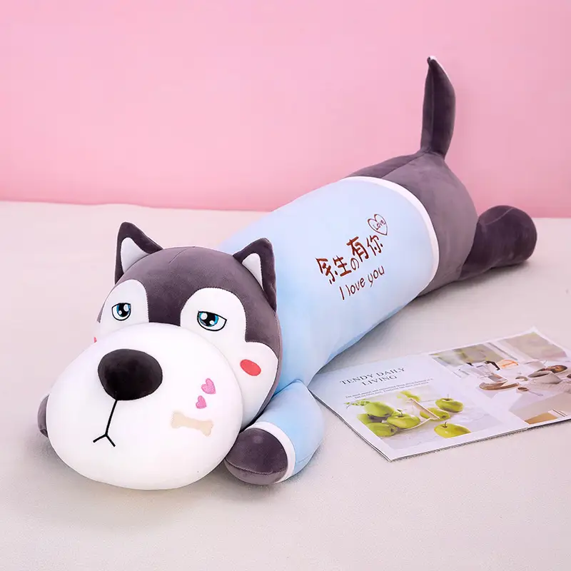 Cute Siberian Husky Plush Toy Dog Sleeping Pillow Doll Ragdoll Girl