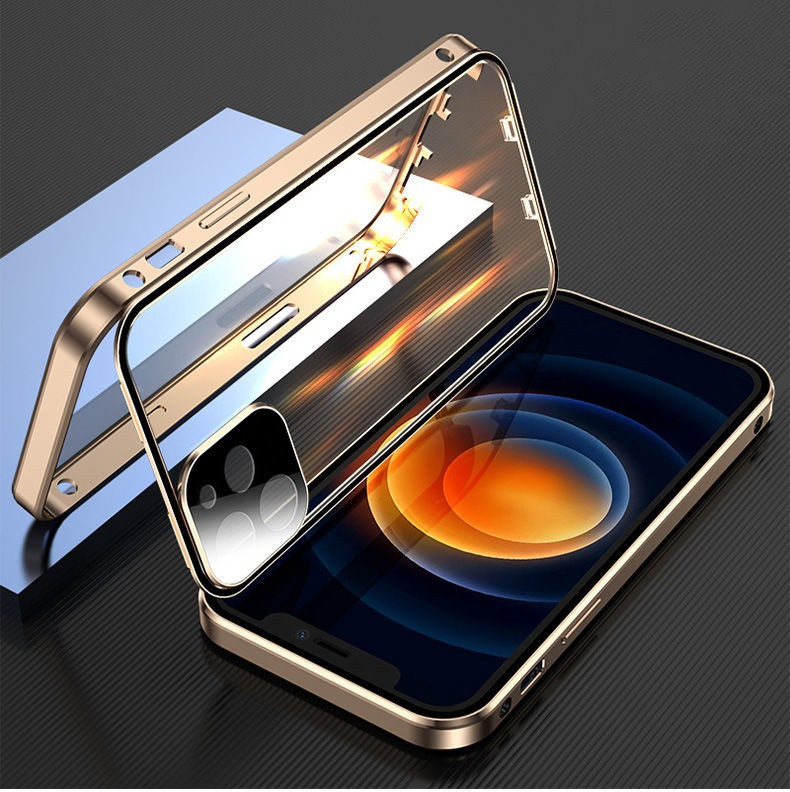 Metal Frame Snap Double-sided Glass Phone Case thumbnail 3