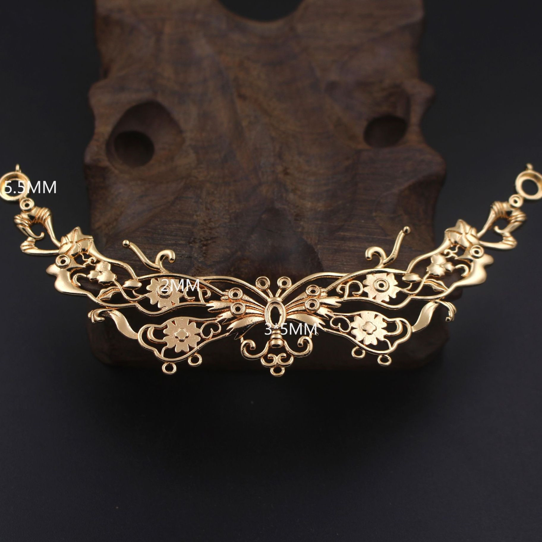 Ancient Style Cast Brass Butterfly Shape Pendant Necklace