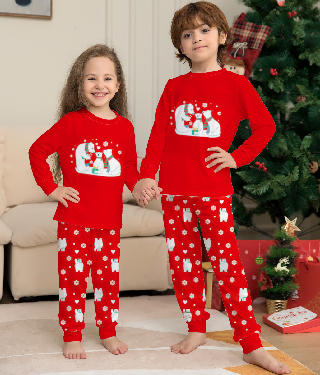 Title 6, Red Snowman Parent-child Christmas Suit New