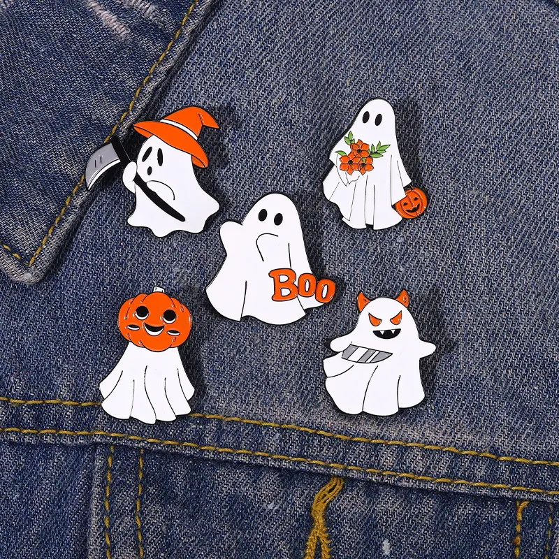 New Creative Halloween Pumpkin Head Ghost Alloy Dripping Oil