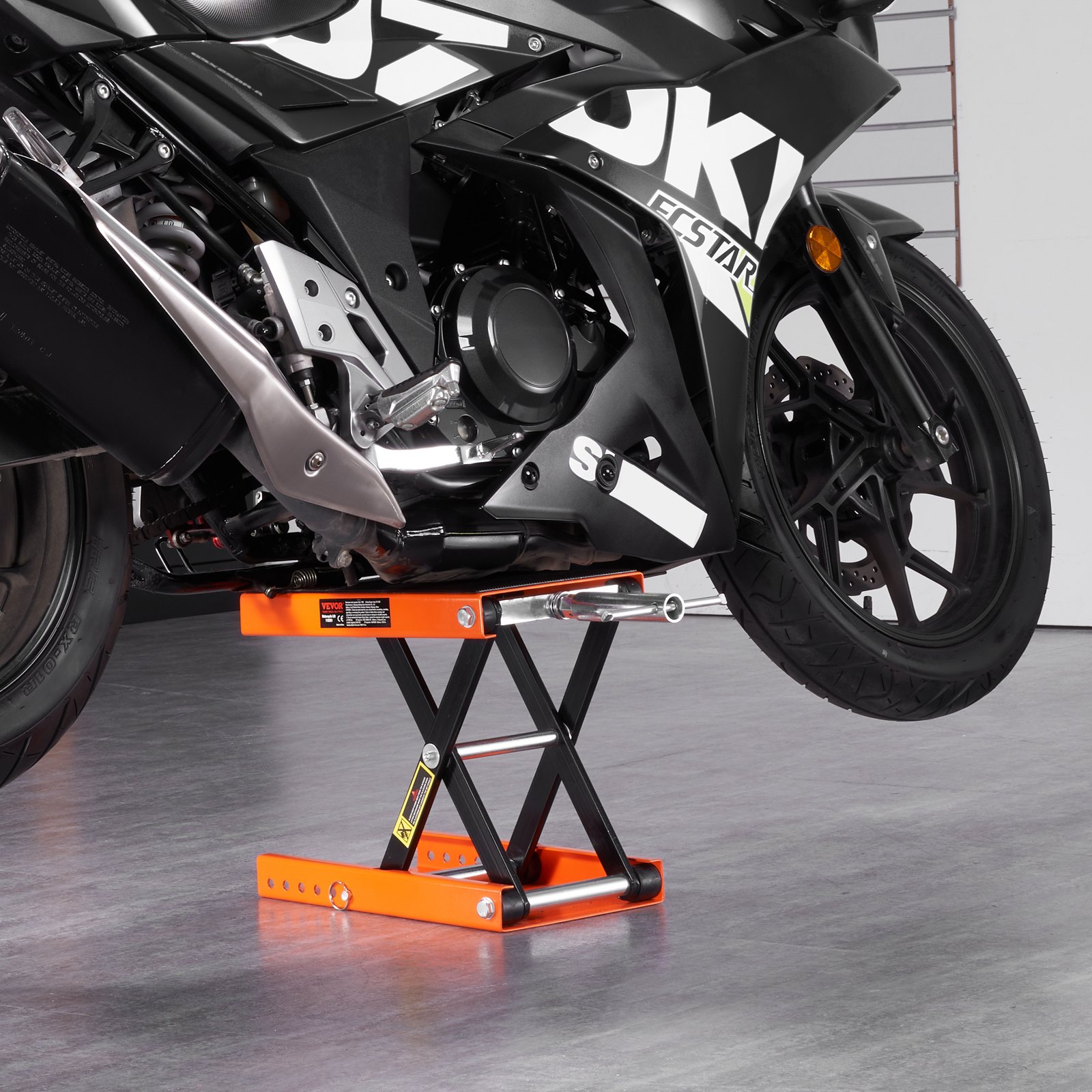 Motorcycle Lift, 1100 LBS Motorcycle Scissor Lift Jack With Wide Deck & Safety Pin, Center Hoist Crank Stand, Steel Scissor Jack For Street Bikes, Cruiser Bikes, Touring Motorcycles image 2