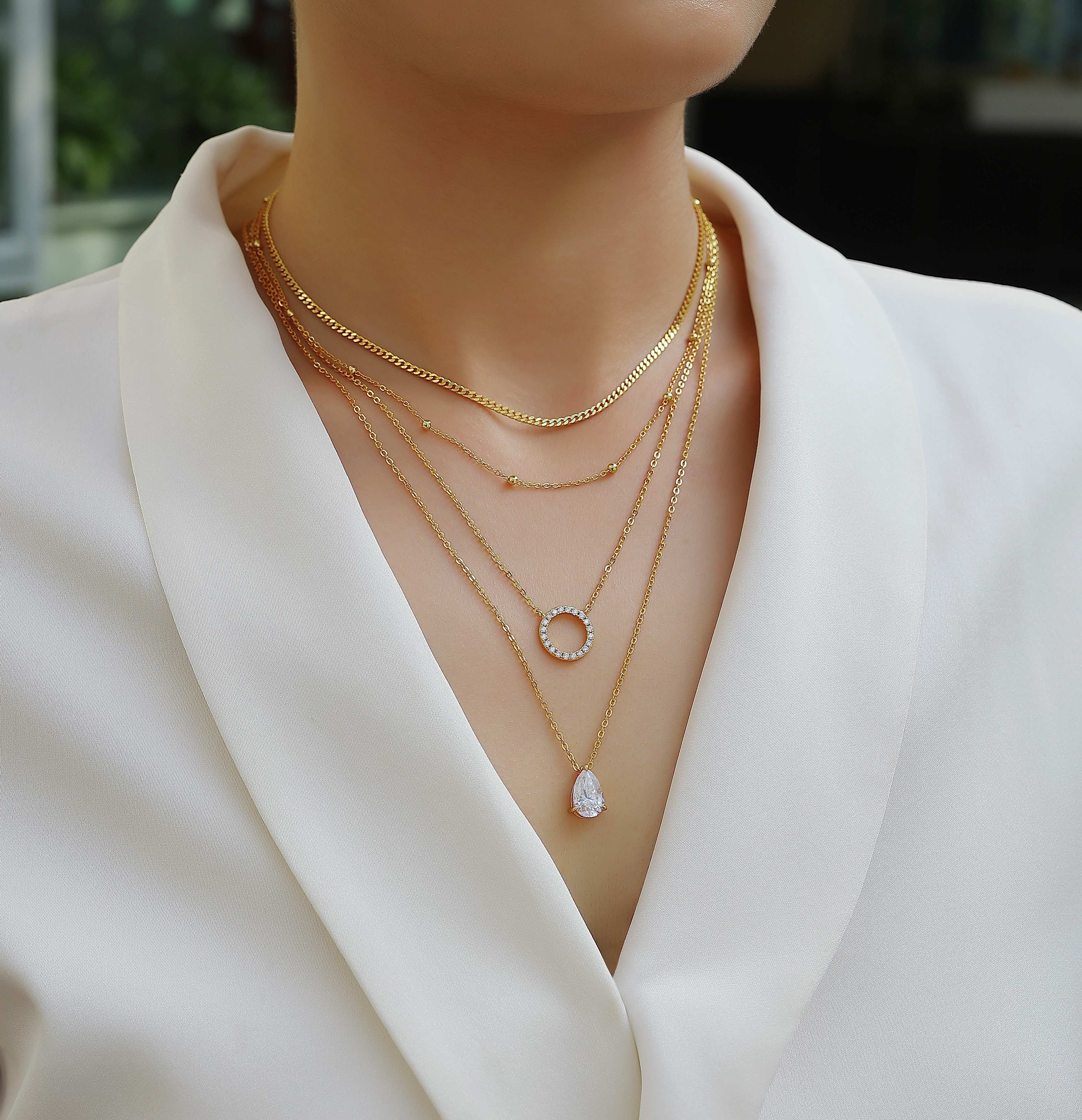 Pear-shaped Inlay Of Top-quality Moissanite, Luxurious And Fashionable, Minimalist Trend Jewelry, Silver Pendant Necklace, Collar Chain, S925 Silver Electroplated With Gold