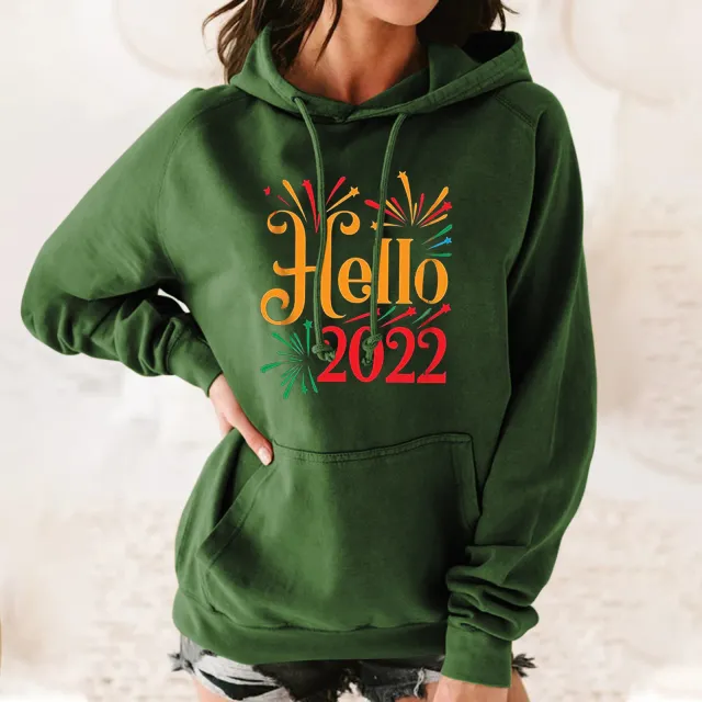 Ladies Women's Pullover Drawstring Sweatshirt Green - Shop at LoveMi