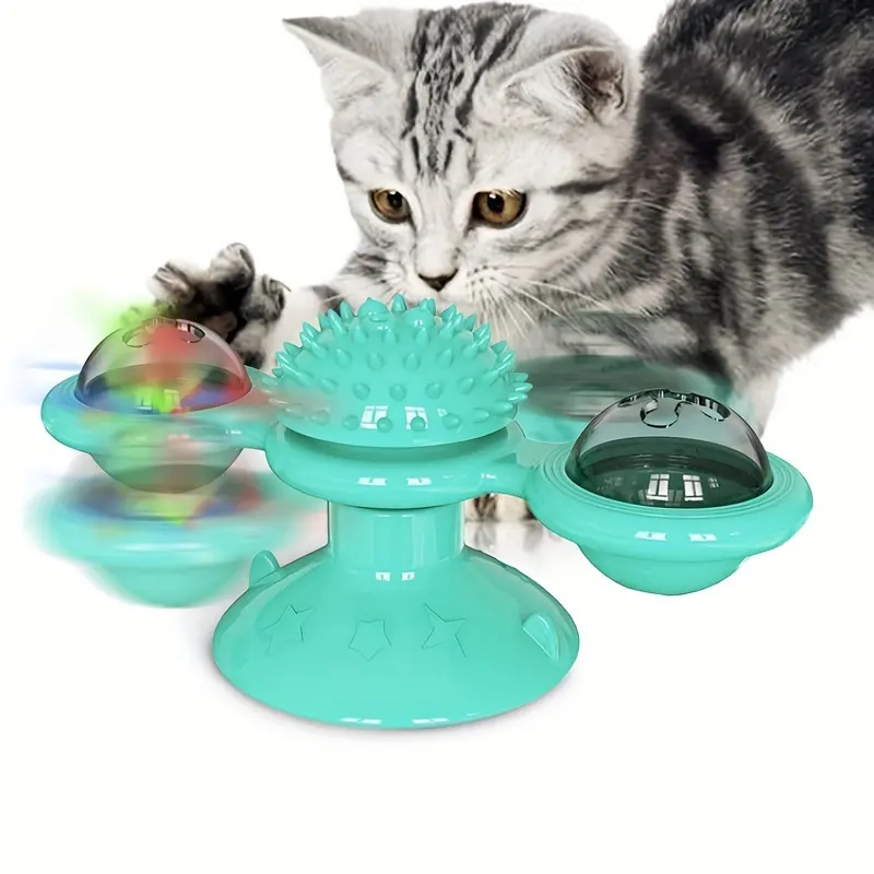 New Windmill Cat Toys Cute Rotating Interactive