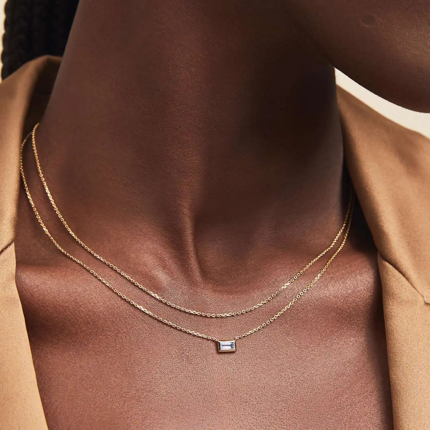 Simple Double Layer Zircon Necklace