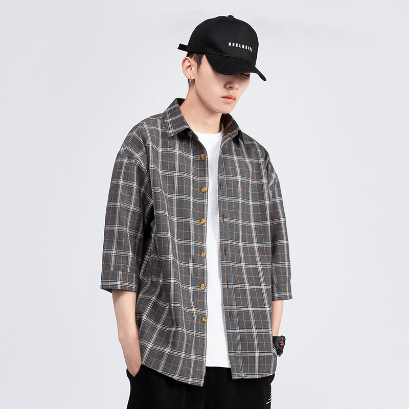 Title 8, Herren Plaid Hemd Loose Fit Trend Casual Jacke ...