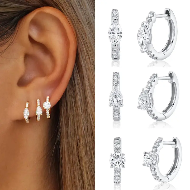 Diamond Inlaid Popular Light Earplugs Ins Earrings