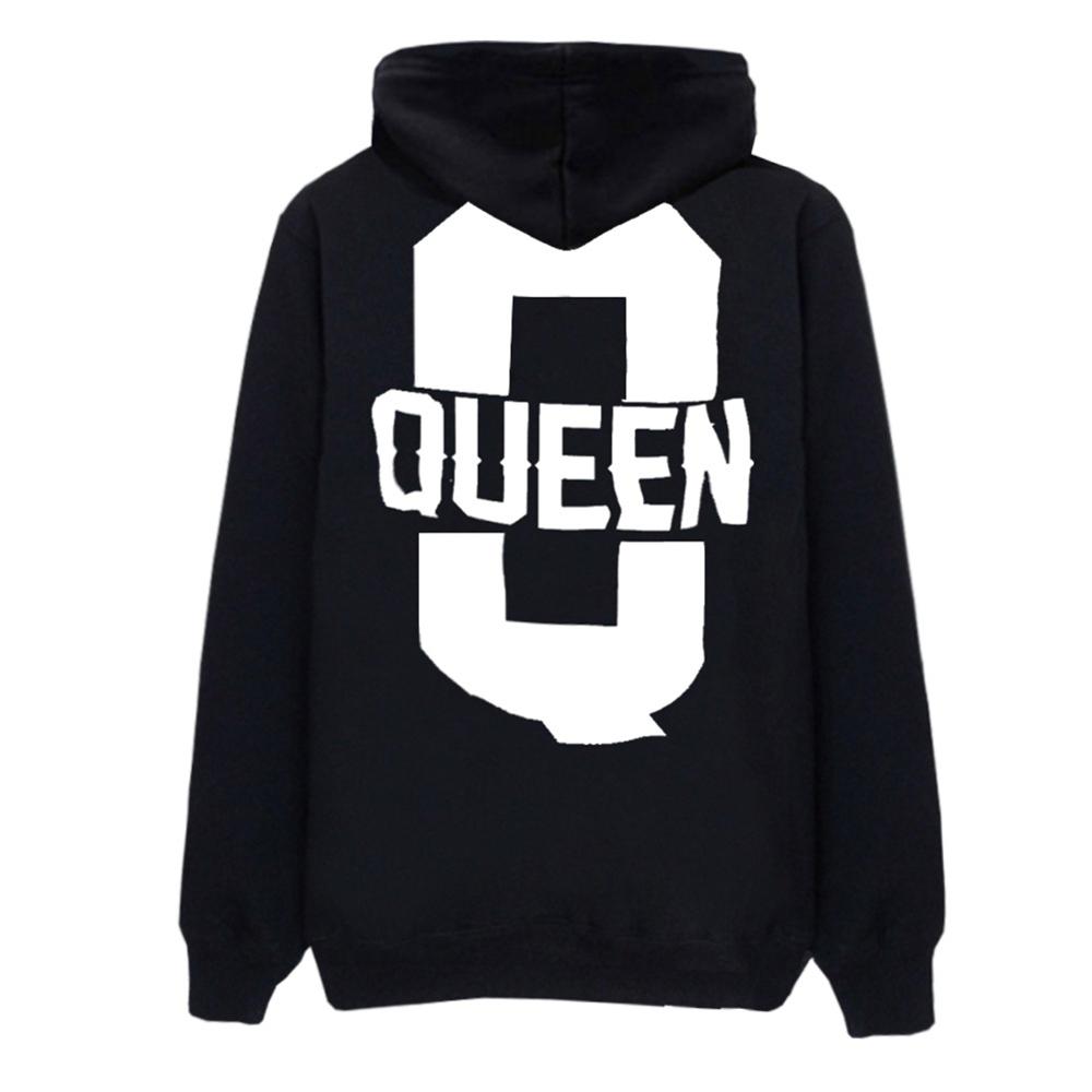 Title 2, Couple king/queen letter print hooded sweater