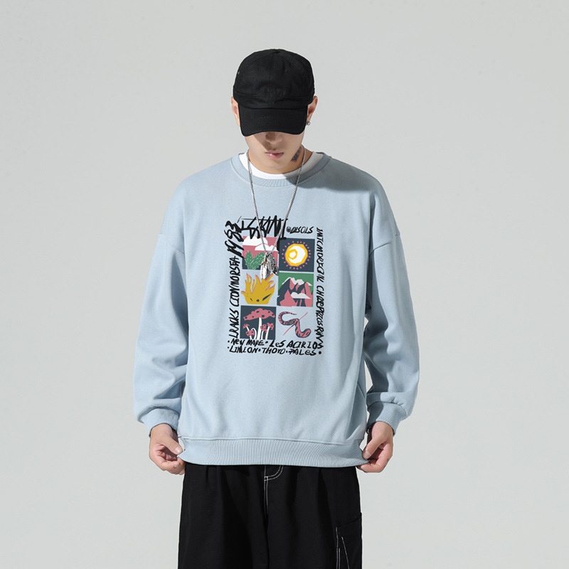 Top Long Sleeve Loose Pullover Trend Round Neck Hoodie