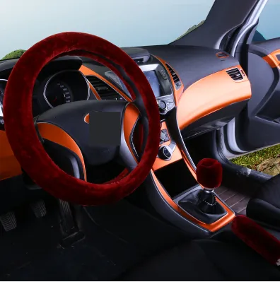 Winter Wool Car Cover Plush Steering Wheel Cover – image 4