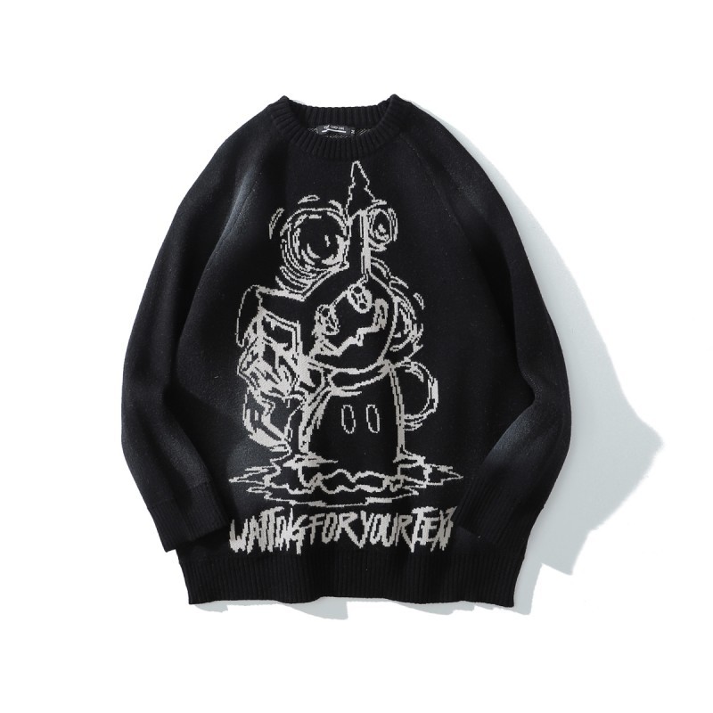 Autumn And Winter Thick Embroidered Hip-hop Long-sleeved Couple Sweater