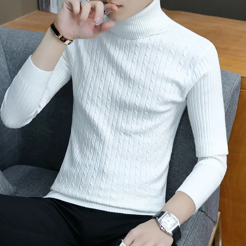 Slim-fit Sweater Men High Neck Bottoming T-shirt Men
