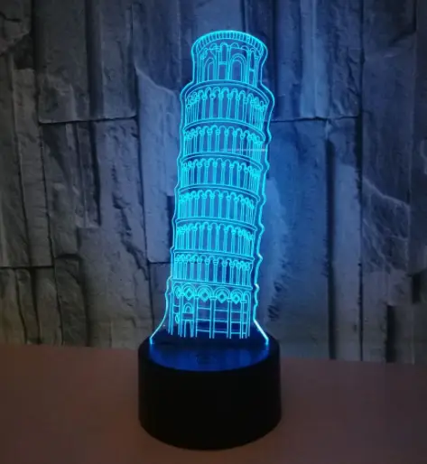 3D Nightlight Of The Leaning Tower Of Pisa