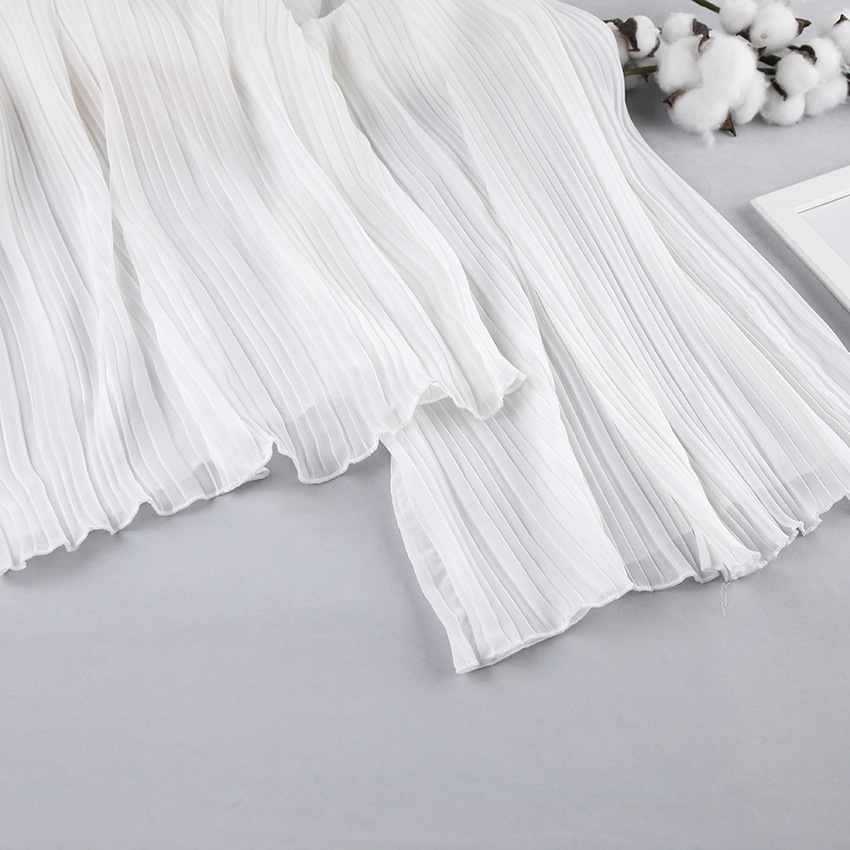 Title 30, Simple Natural Loose Thin Pleated Chiffon Autum...